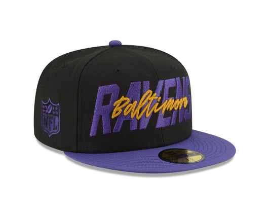 Baltimore Ravens New Era Draft On Stage 59Fifty Fitted Hat - Black / Purple