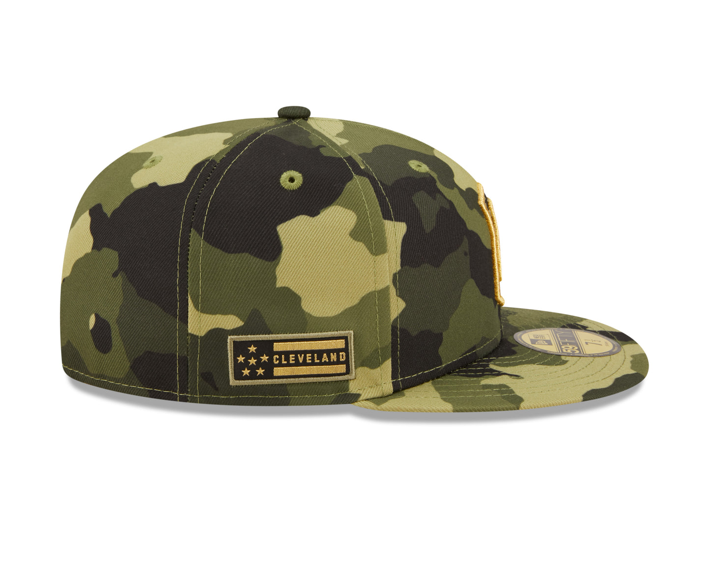 Cleveland Guardians New Era Camo Armed Forces On-Field 59FIFTY Fitted Hat