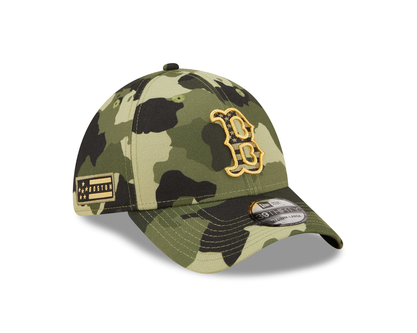 Boston Red Sox New Era Camo Armed Forces Day On-Field 39Thirty Flex Fit Hat