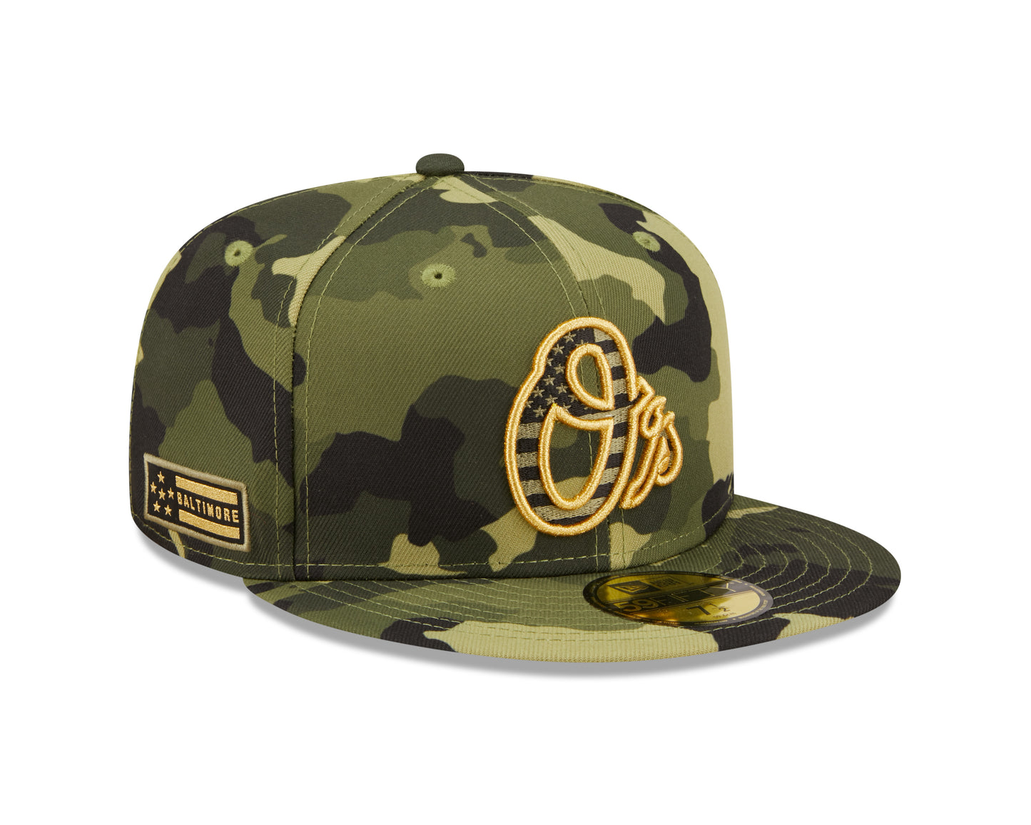 Baltimore Orioles New Era Camo Armed Forces Day On-Field 59FIFTY Fitted Hat