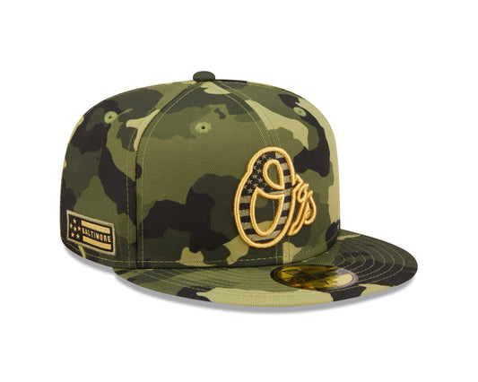 Baltimore Orioles New Era Camo Armed Forces Day On-Field 59FIFTY Fitted Hat