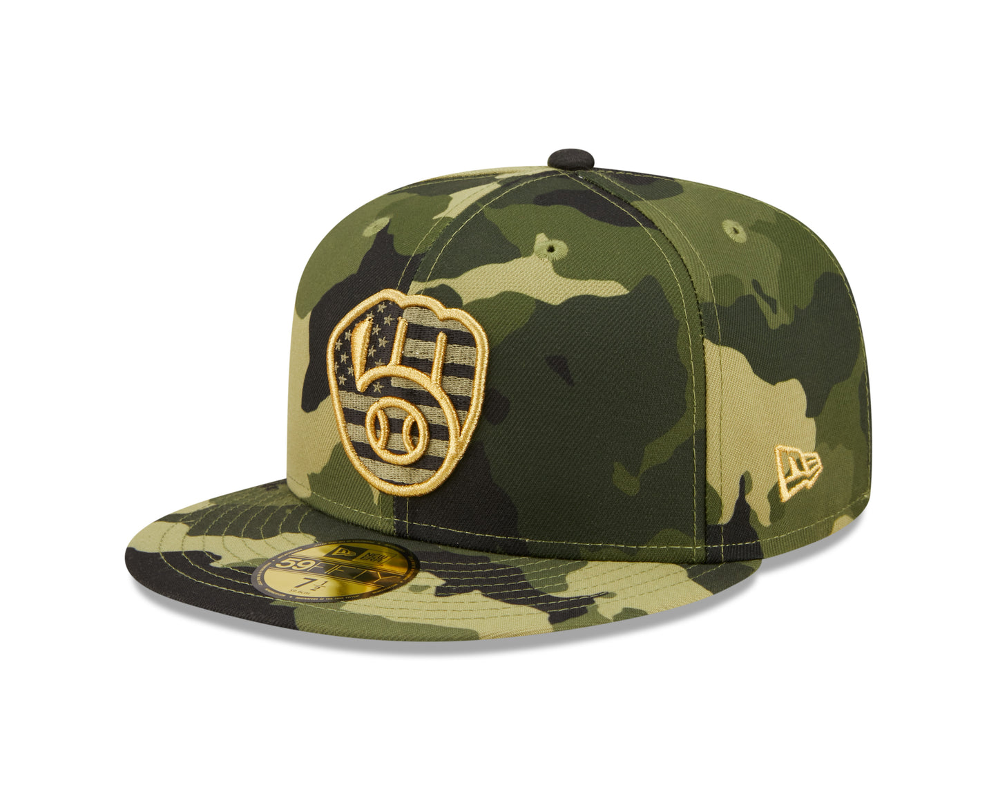 Milwaukee Brewers New Era Camo Armed Forces On-Field 59FIFTY Fitted Hat