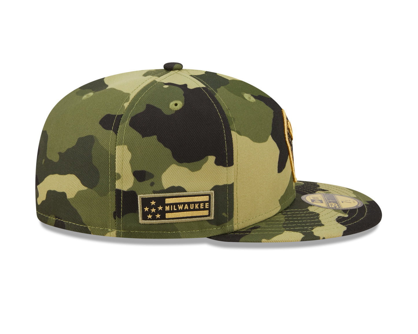 Milwaukee Brewers New Era Camo Armed Forces On-Field 59FIFTY Fitted Hat