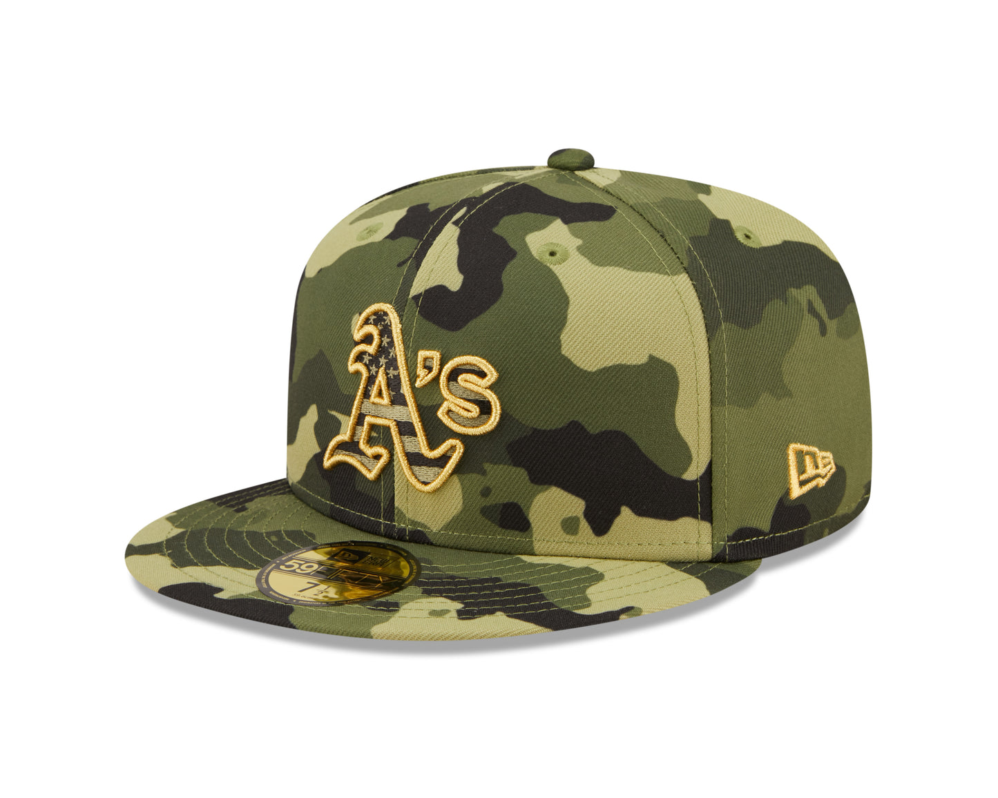 Oakland Athletics New Era Camo Armed Forces On-Field 59FIFTY Fitted Hat