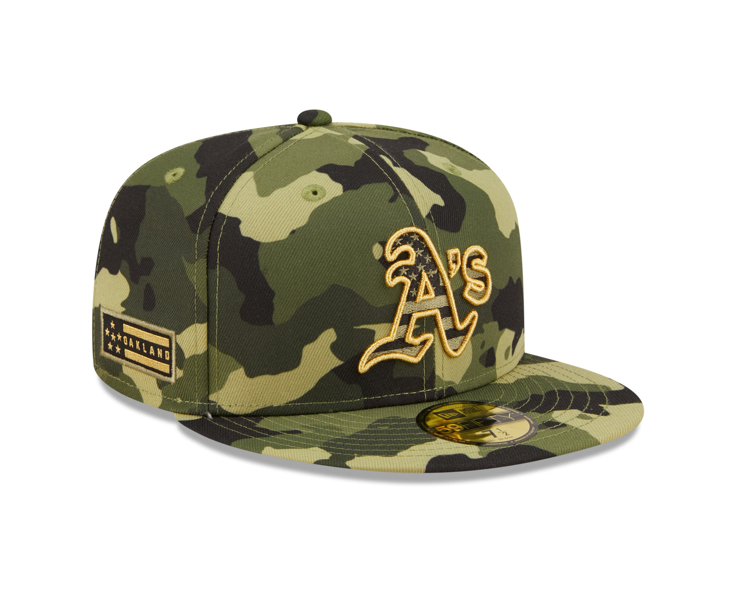 Oakland Athletics New Era Camo Armed Forces On-Field 59FIFTY Fitted Hat