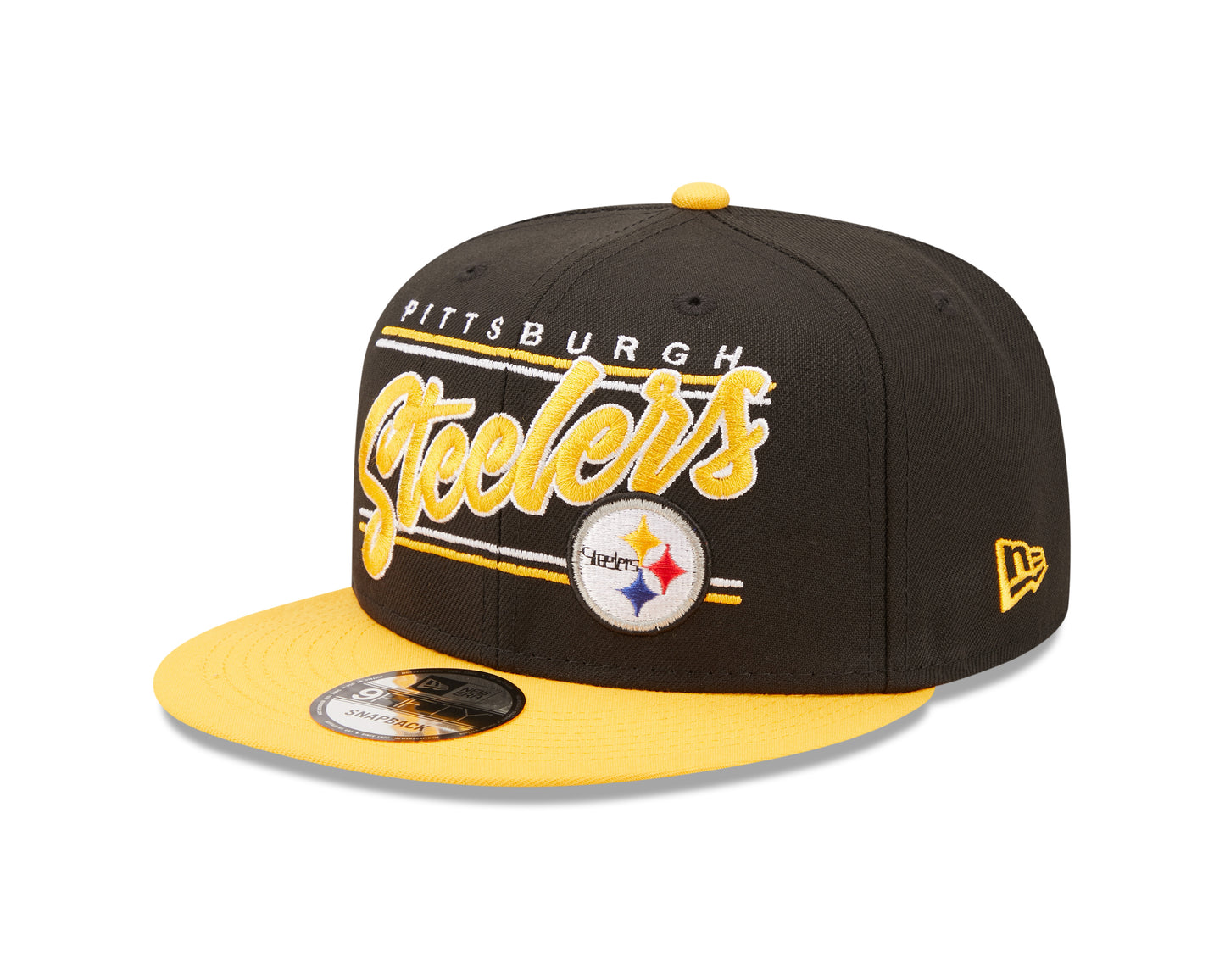 Pittsburgh Steelers NFL New Era Team Script 9FIFTY Snapback Hat - Black