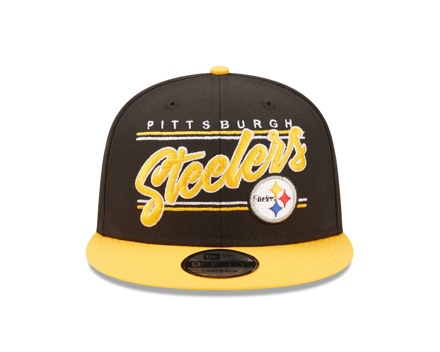 Pittsburgh Steelers NFL New Era Team Script 9FIFTY Snapback Hat - Black