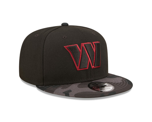 Washington Commanders NFL New Era Camo Vize 9FIFTY Snapback Hat - Black