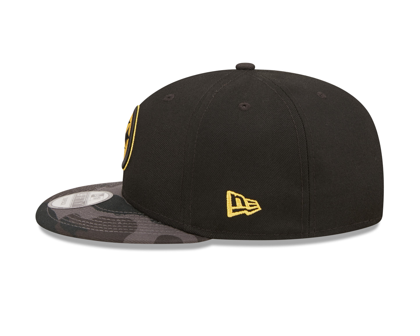 Pittsburgh Steelers NFL New Era Camo Vize 9FIFTY Snapback Hat - Black