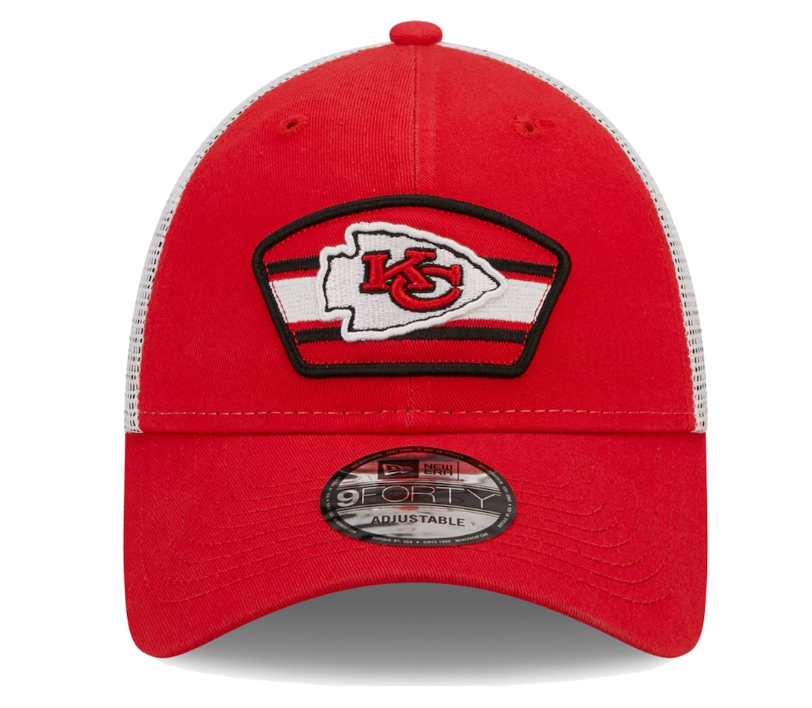 Kansas City Chiefs New Era Logo Patch Trucker Mesh 9Forty Snap Back Hat - Red