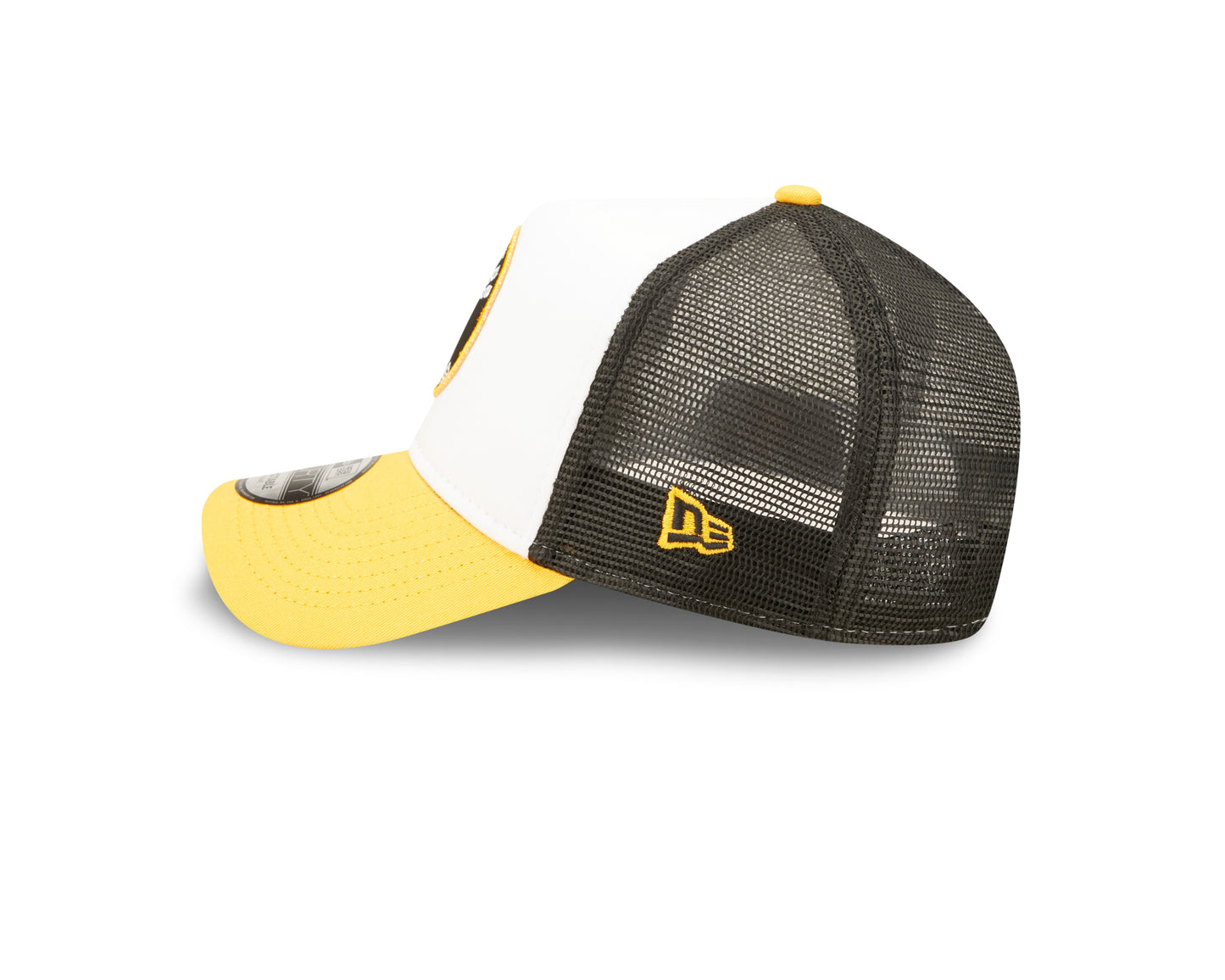 Pittsburgh Steelers New Era NFL Foam Patch Trucker Mesh Hat 9FORTY - Black