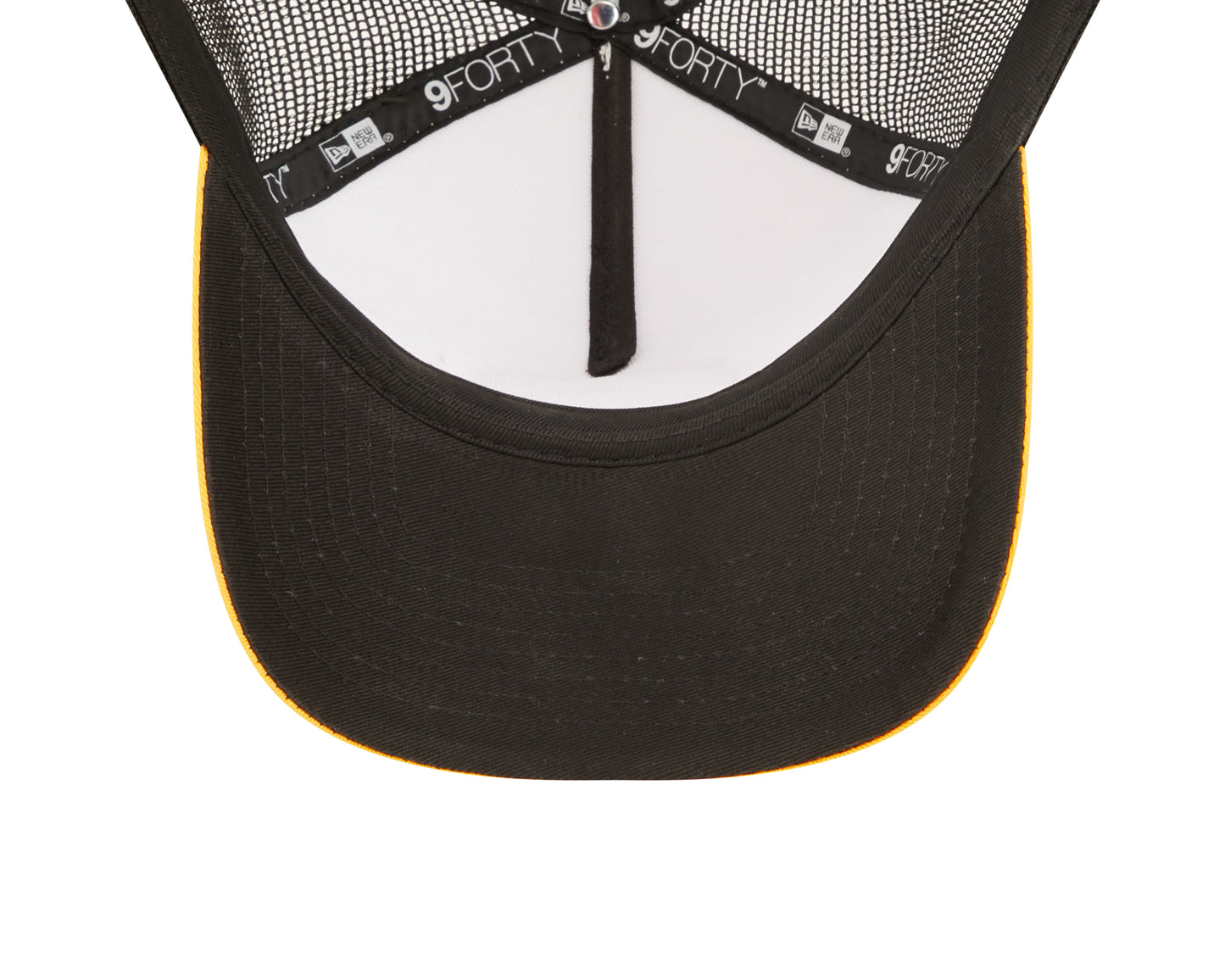 Pittsburgh Steelers New Era NFL Foam Patch Trucker Mesh Hat 9FORTY - Black