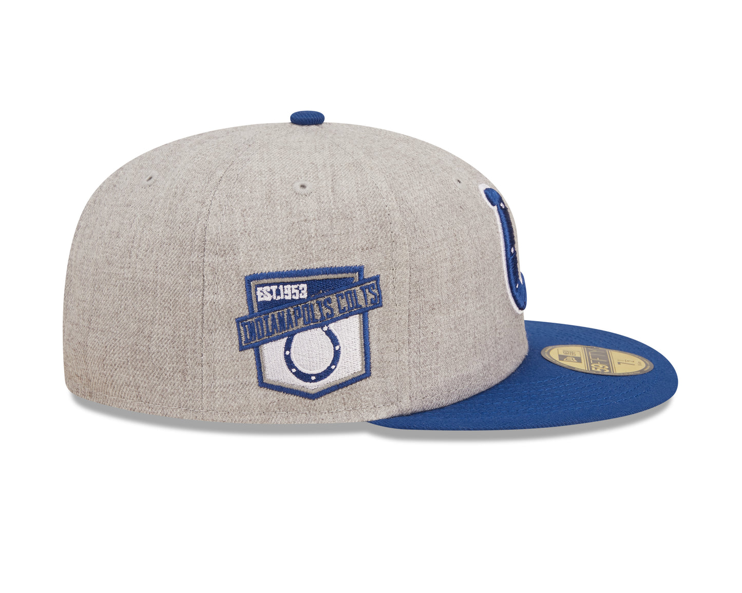Indianapolis Colts New Era Establish Year Heather Side Patch 59FIFTY Fitted Hat