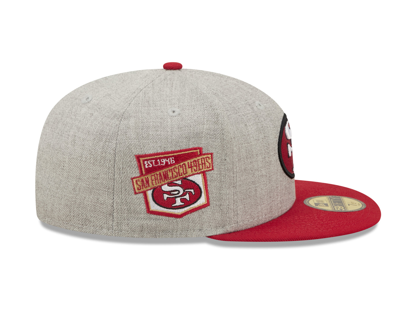San Francisco 49ers New Era Establish Year Heather Side Patch 59FIFTY Fitted Hat