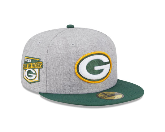 Green Bay Packers New Era Establish Year Heather Side Patch 59FIFTY Fitted Hat