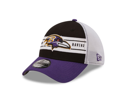 Baltimore Ravens Team Branded 39THIRTY Flex Mesh Hat - Black