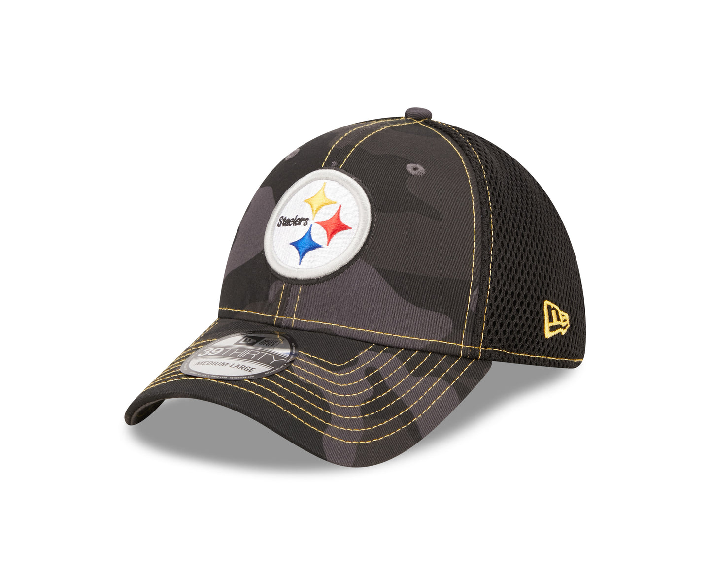 Pittsburgh Steelers New Era Neo Black Camo 39THIRTY Flex Hat