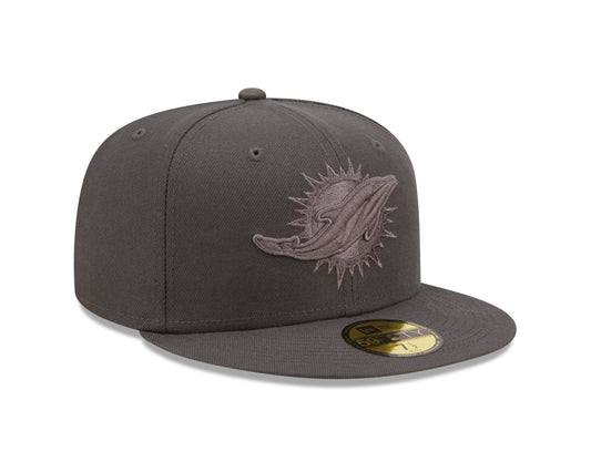 Miami Dolphins New Era Slate Color Pack 59FIFTY Fitted Hat- Gray