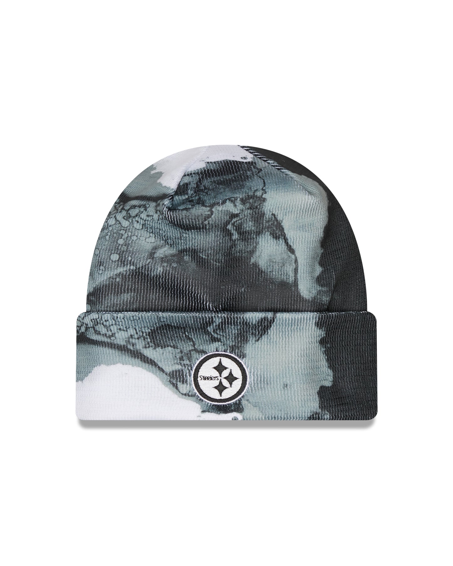 Pittsburgh Steelers New Era Sideline Ink Dye Cuffed Knit Hat - Black/White