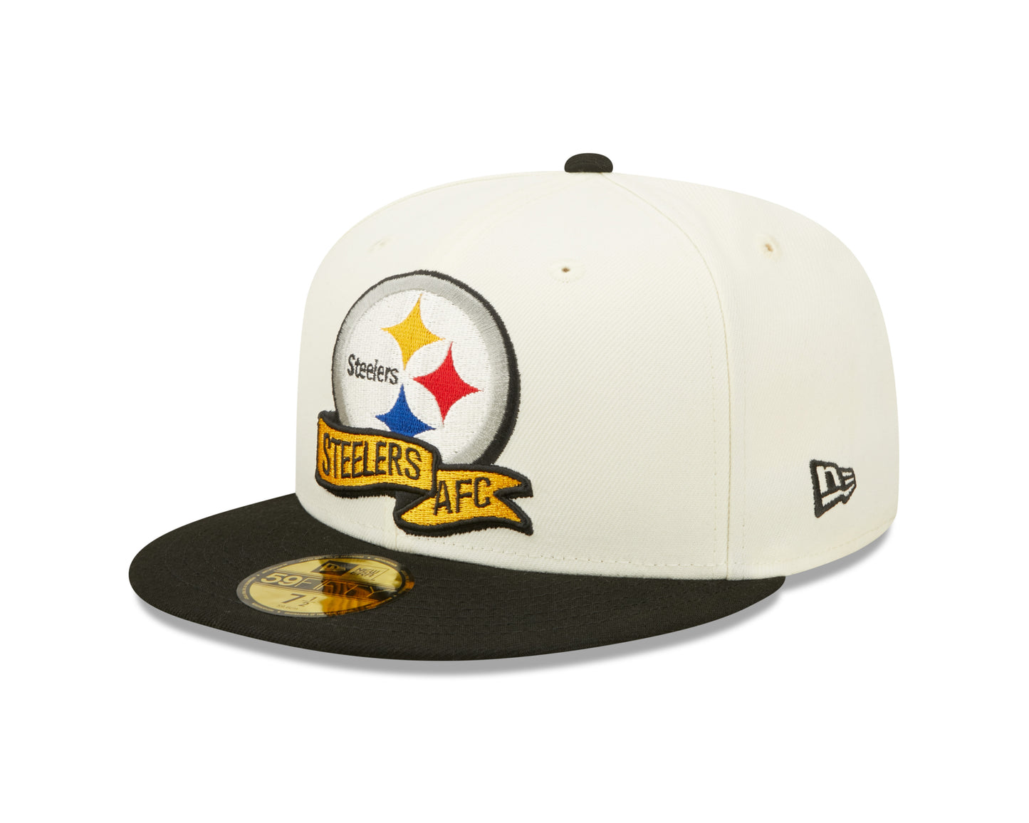 Pittsburgh Steelers New Era  NFL Sideline 59fifty Fitted Hat - Cream