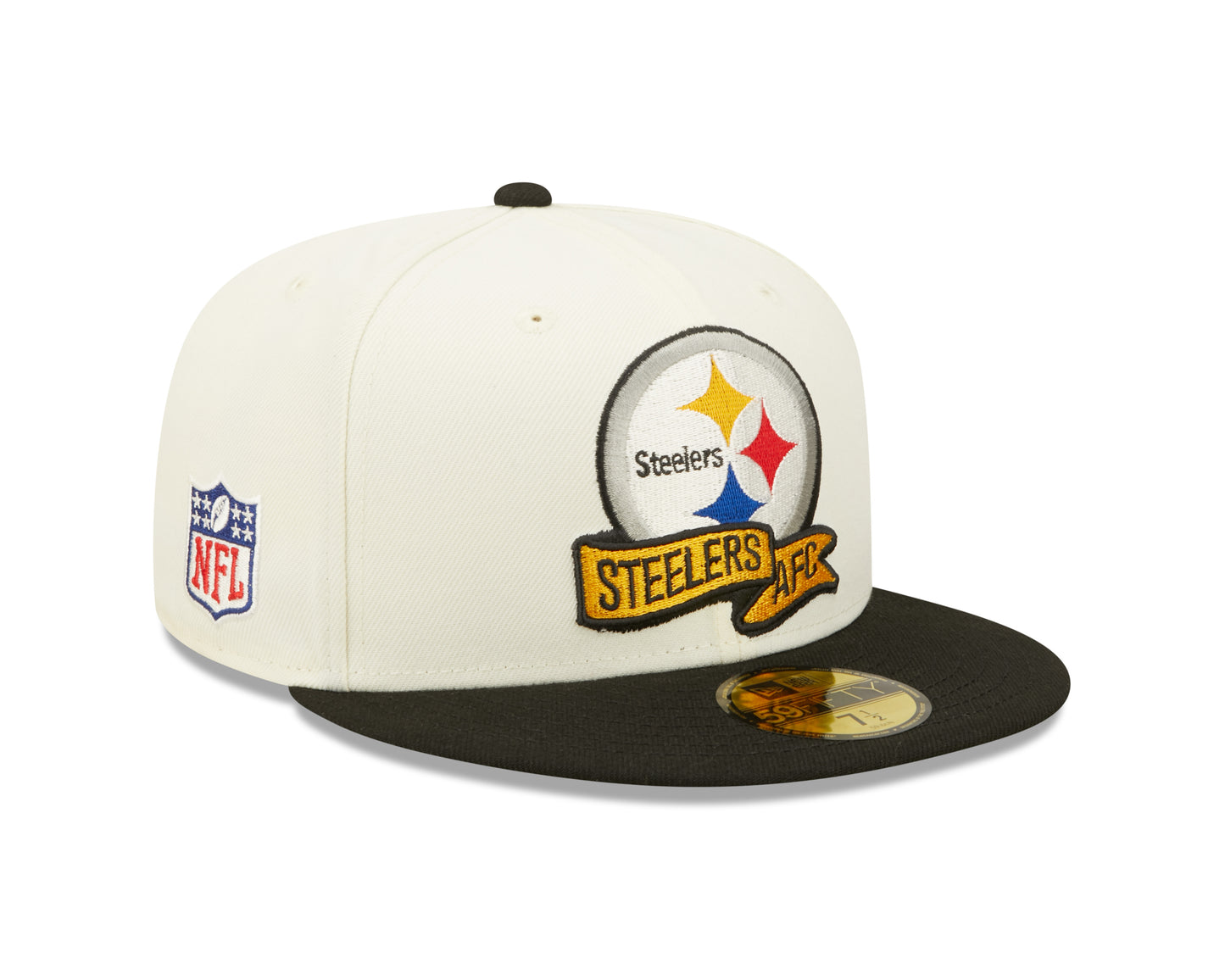 Pittsburgh Steelers New Era  NFL Sideline 59fifty Fitted Hat - Cream