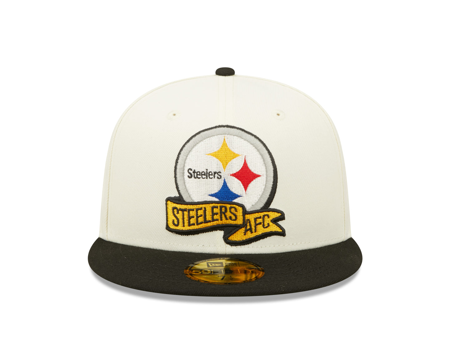Pittsburgh Steelers New Era  NFL Sideline 59fifty Fitted Hat - Cream