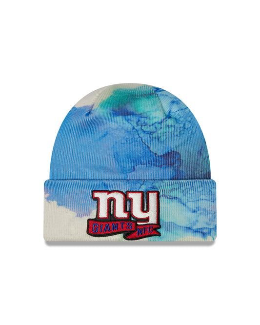 New York Giants New Era Sideline Ink Dye Cuffed Knit Hat - Blue