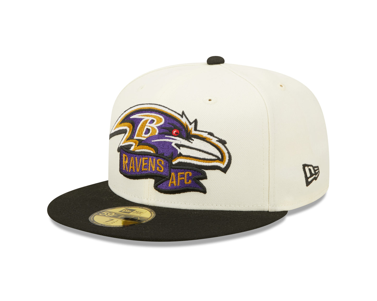 Baltimore Ravens New Era NFL Sideline 59fifty Fitted Hat - Cream