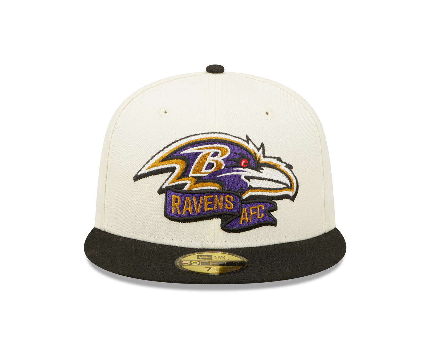 Baltimore Ravens New Era NFL Sideline 59fifty Fitted Hat - Cream