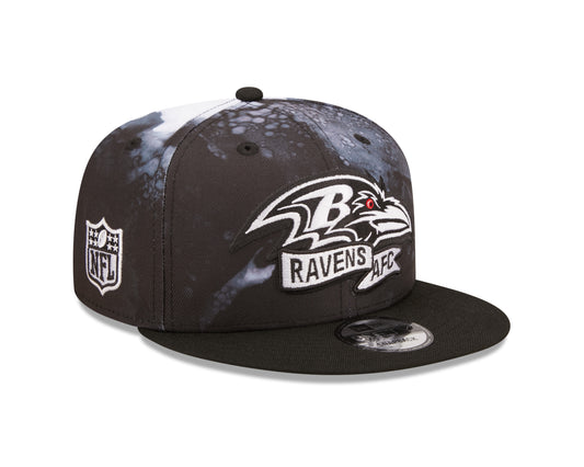 Baltimore Ravens Sideline Ink Black & White 9Fifty Snapback Hat
