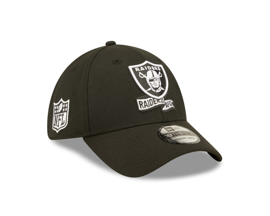 Las Vegas Raiders New Era Sideline Banner Team Colors 39THIRTY Flex Hat - Black