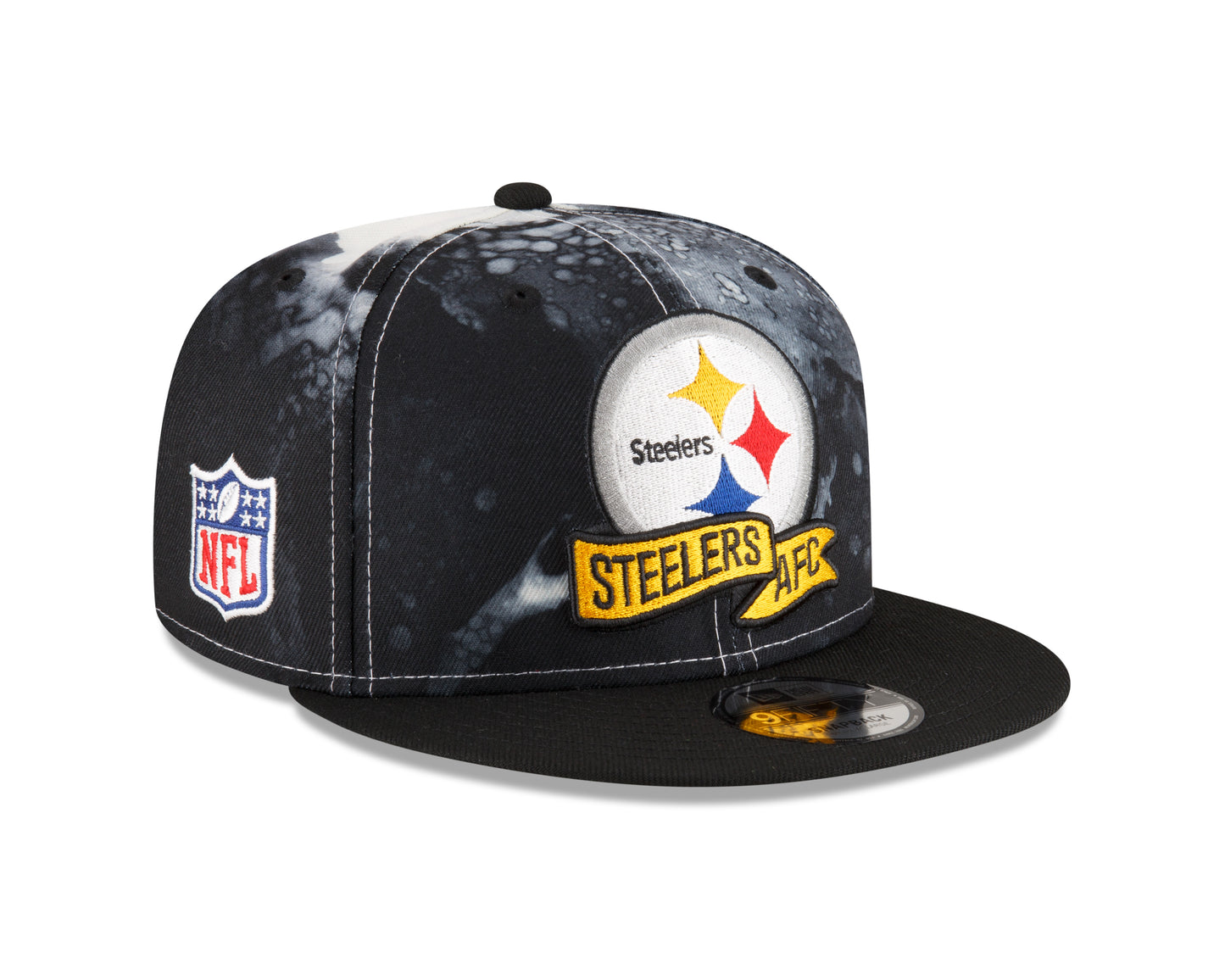 Pittsburgh Steelers Sideline Ink Black & White 9Fifty Snapback Hat