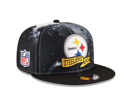 Pittsburgh Steelers Sideline Ink Black & White 9Fifty Snapback Hat