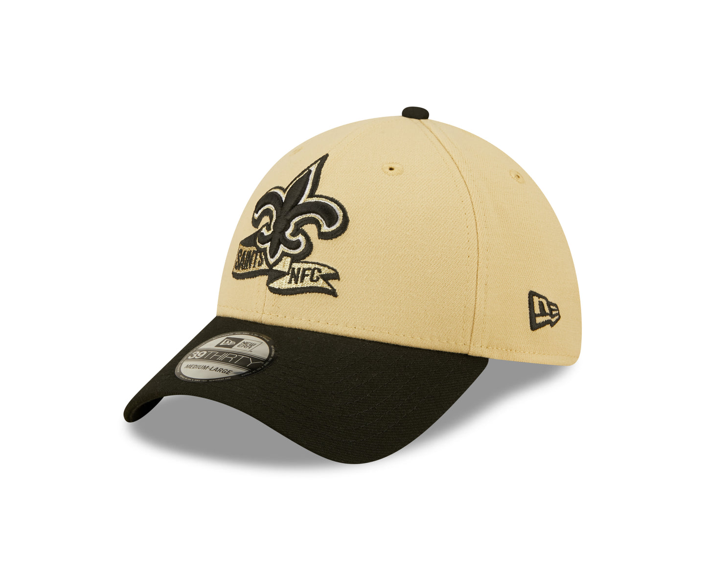 New Orleans Saints New Era Sideline Banner Team Colors 39THIRTY Flex Hat - Tan