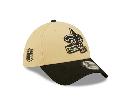 New Orleans Saints New Era Sideline Banner Team Colors 39THIRTY Flex Hat - Tan