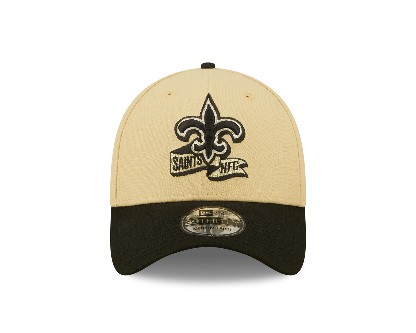 New Orleans Saints New Era Sideline Banner Team Colors 39THIRTY Flex Hat - Tan