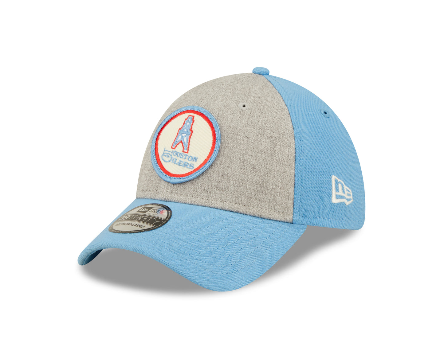 Houston Oilers New Era Historic Sideline 39THIRTY Flex Hat - Heather