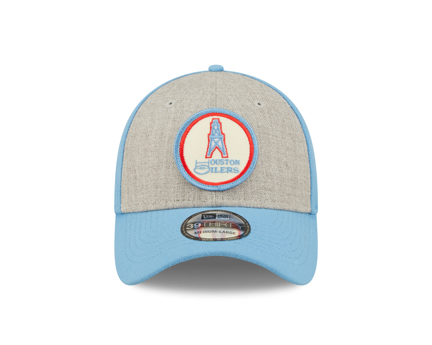 Houston Oilers New Era Historic Sideline 39THIRTY Flex Hat - Heather