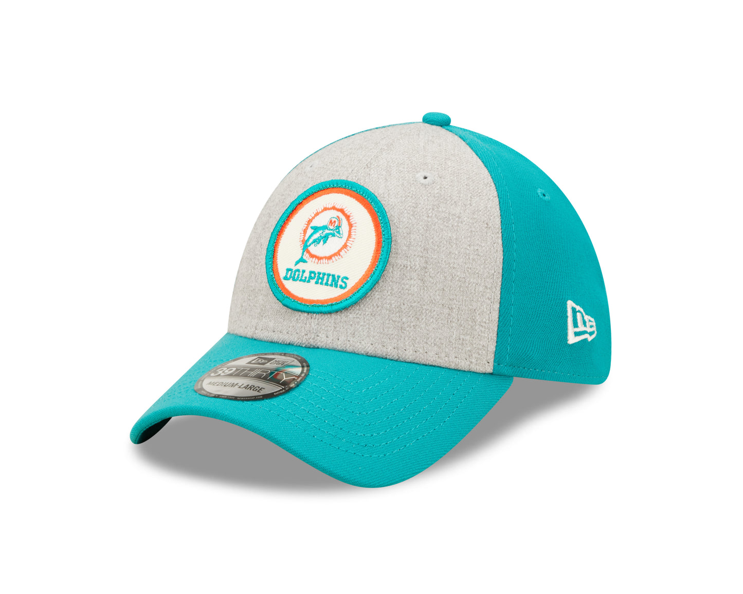 Miami Dolphins New Era Historic Sideline 39THIRTY Flex Hat - Heather