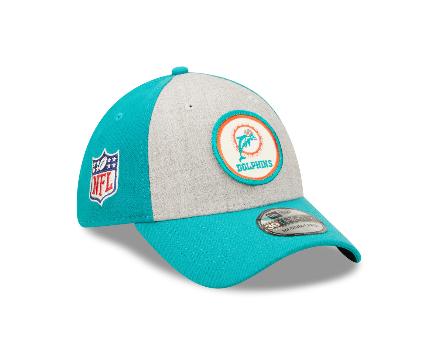 Miami Dolphins New Era Historic Sideline 39THIRTY Flex Hat - Heather