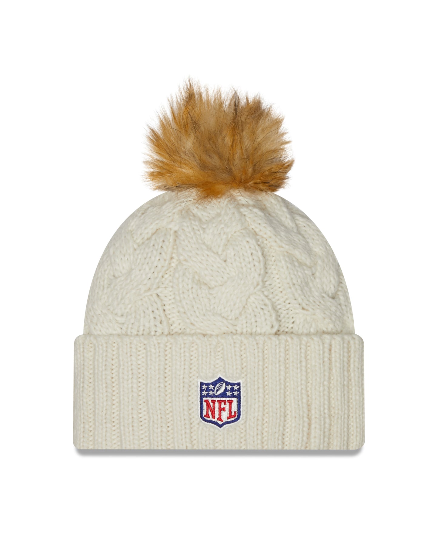 New York Giants New Era Women's Sideline Knit Hat With Pom - Cream