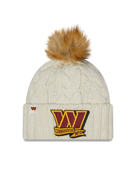 Washington Commanders New Era Women's Sideline Knit Hat- Cream