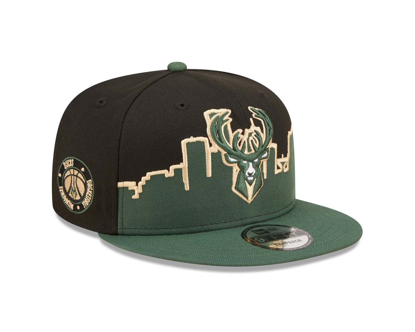 Milwaukee Bucks New Era Tip-Off 9FIFTY Snap Back Hat - Green/Black