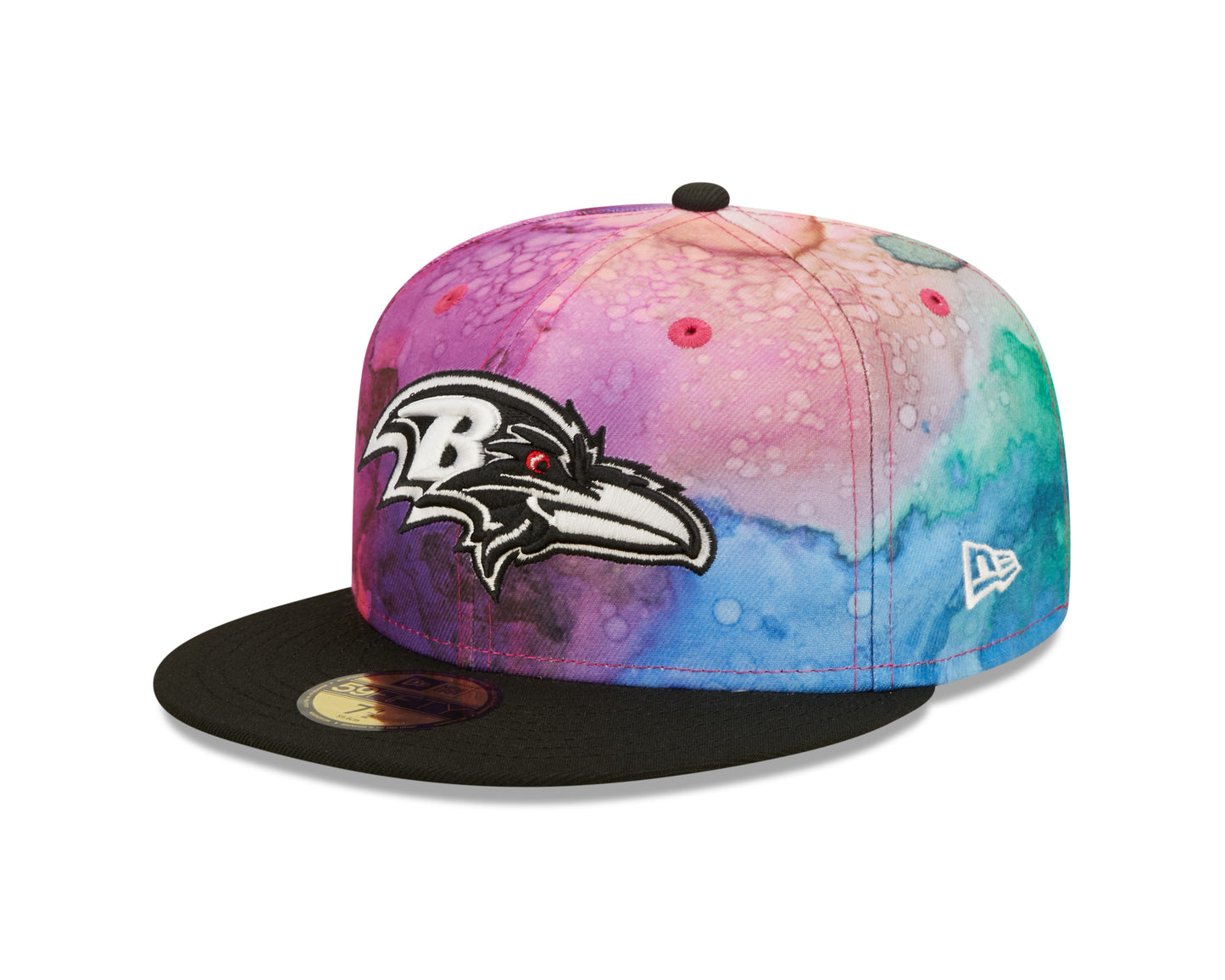 Baltimore Ravens New Era NFL Crucial Catch Sideline 59FIFTY Fitted Hat - Pink