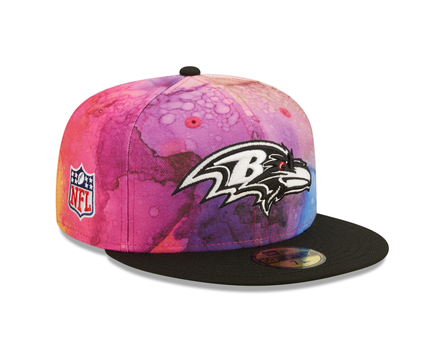 Baltimore Ravens New Era NFL Crucial Catch Sideline 59FIFTY Fitted Hat - Pink