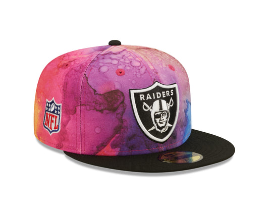 Las Vegas Raiders New Era NFL Crucial Catch Sideline 59FIFTY Fitted Hat - Pink