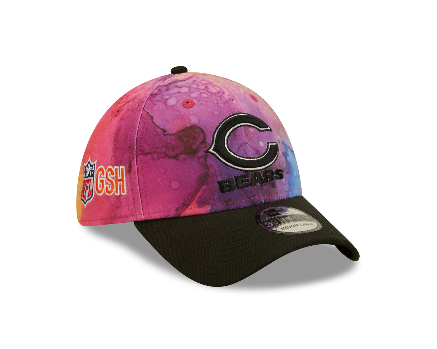 Chicago Bears New Era Sideline Crucial Catch 39THIRTY Hat - Ink Pink