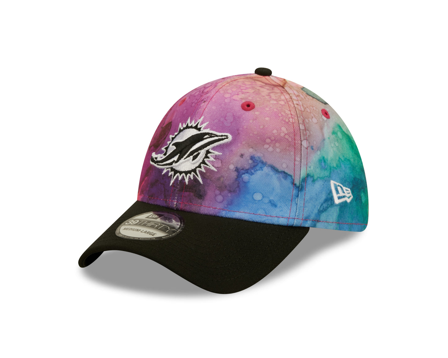 Miami Dolphins New Era Sideline Crucial Catch 39THIRTY Flex Hat - Ink Pink