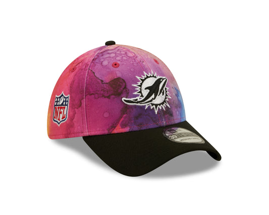 Miami Dolphins New Era Sideline Crucial Catch 39THIRTY Flex Hat - Ink Pink