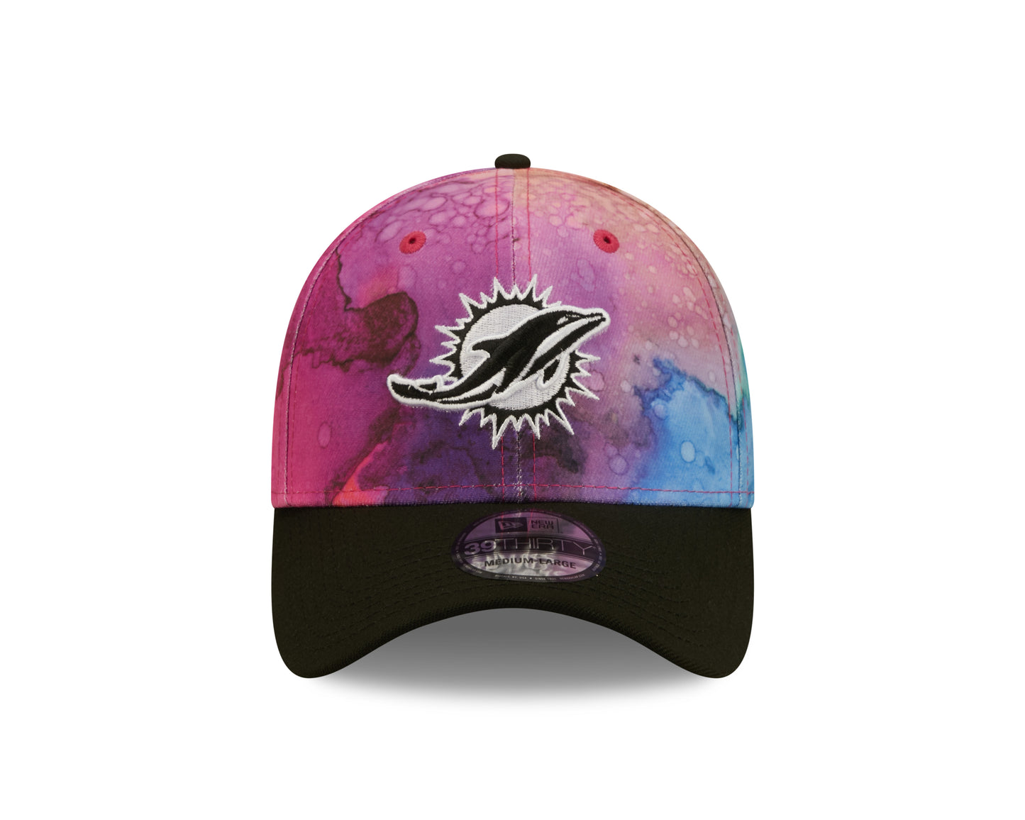 Miami Dolphins New Era Sideline Crucial Catch 39THIRTY Flex Hat - Ink Pink